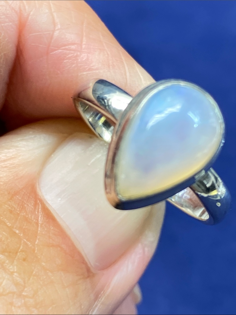 ETHIOPIAN OPAL RING SIZE 7 IN SOLID STERLING SILVER 925 - Picture 5 of 7